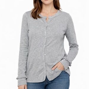 Christopher & Banks Light Gray Button Down Shirt